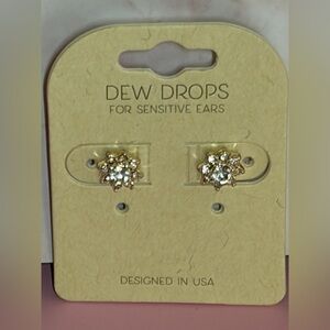 Gold and Silver Flower Earrings